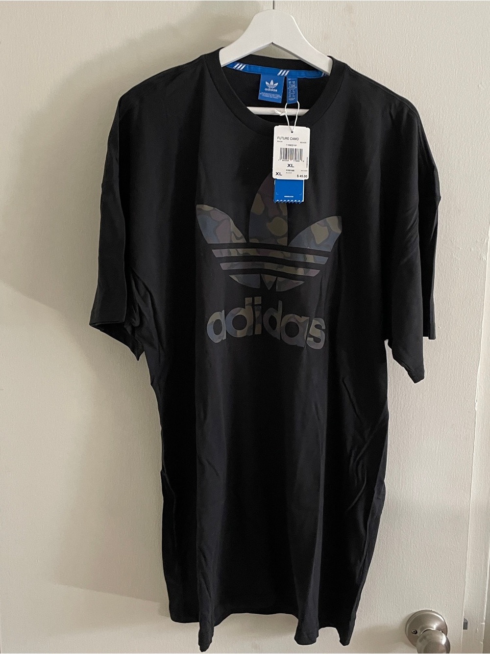 adidas Black Short Sleeve Tee with Camo Trefoil